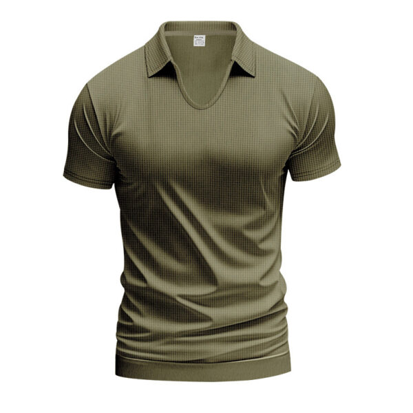 Men's Simplicity Casual V-neck Design Loose Trendy Short Sleeve - Image 10