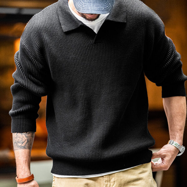 Retro Lapels Knitwear Pullover - Image 4