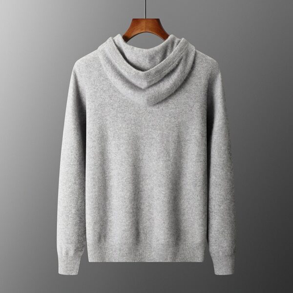 Men's Solid Color Casual Hooded Knitted Sweatshirt Long Pants Set - Image 6