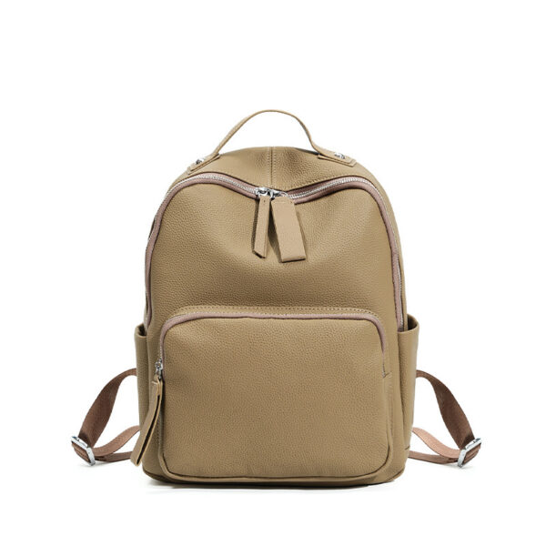 Large Capacity Portable Computer Lightweight Leather Niche Women's Backpack - Image 9