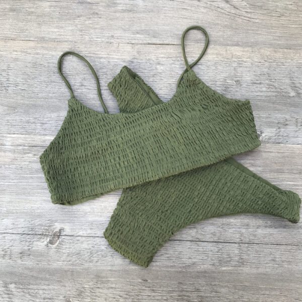 Swimsuit Pleated Triangle Bikini European And American Swimwear Women - Image 3