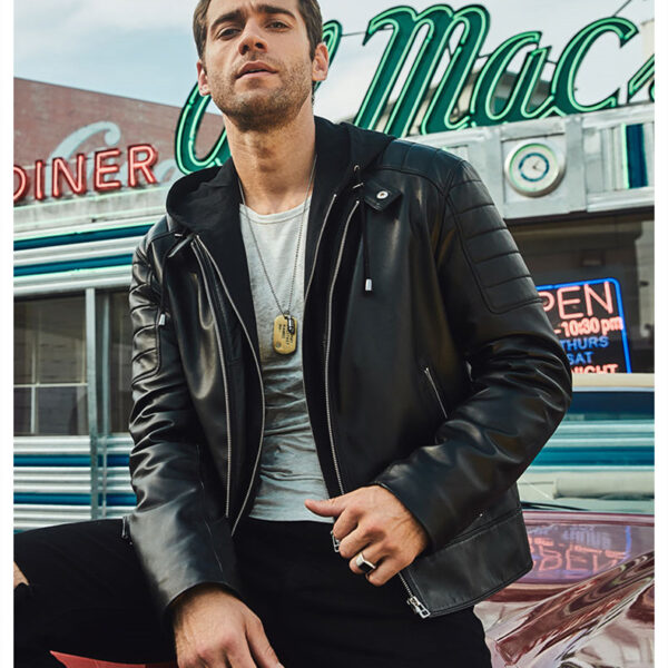 Leather Coat Trend Plus Cotton Hooded - Image 7