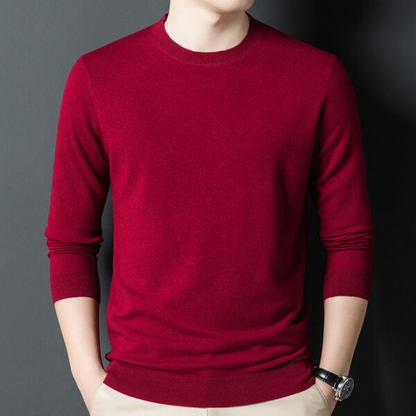 Men's Fashion Casual Pure Cashmere Knitted Bottoming Shirt - Image 3