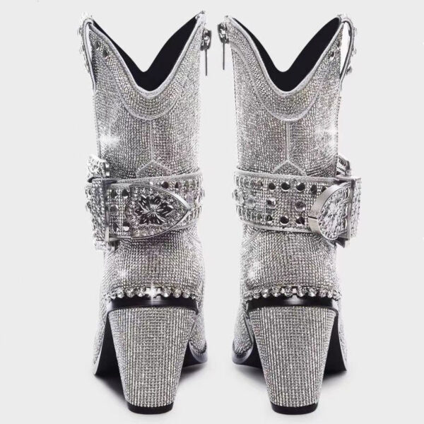 Women's Fashionable Chunky Heel Catwalk Fashion Boots - Image 2