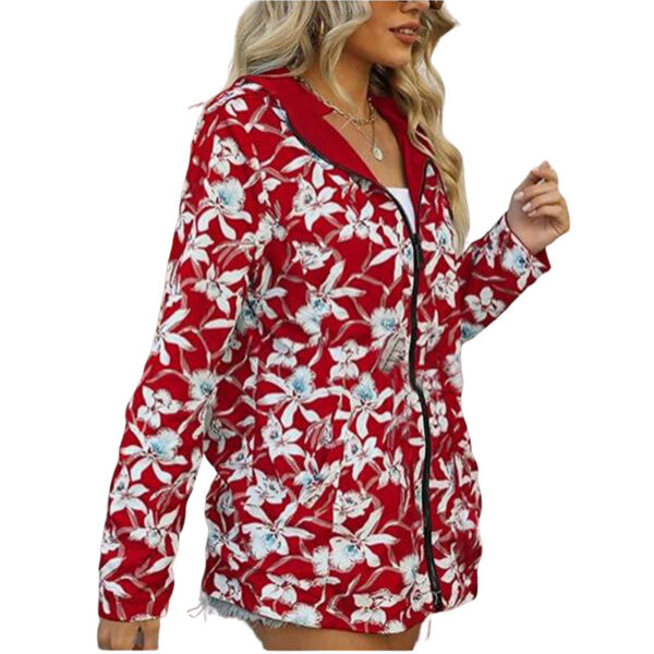 Printed Women's Zipper Windbreaker Japanese And Korean Fashion Double-sided Wear - Image 6