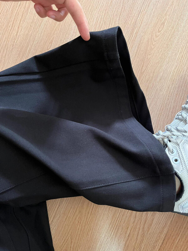 Black High-end Loose Lazy Style Women's Small Size Wide-leg Pants - Image 3