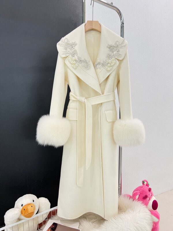 Autumn And Winter Cashmere Wool Reversible Woolen Coat Women's Long - Image 5