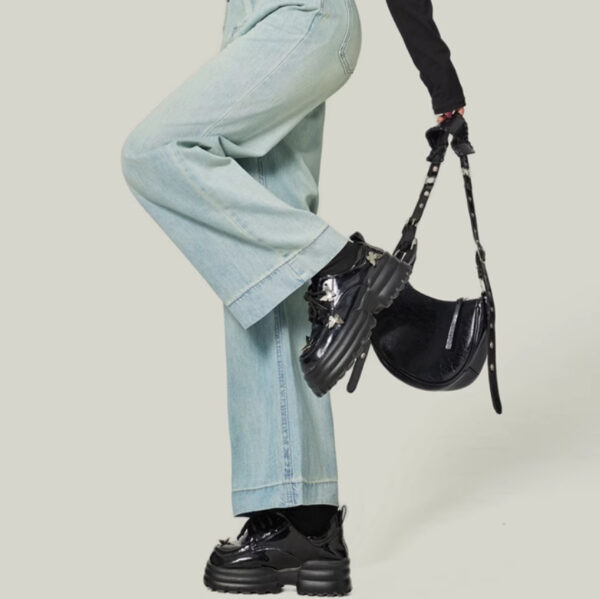 Small Loose Slim Retro Blue High Waist Nine Points Straight Jeans - Image 2