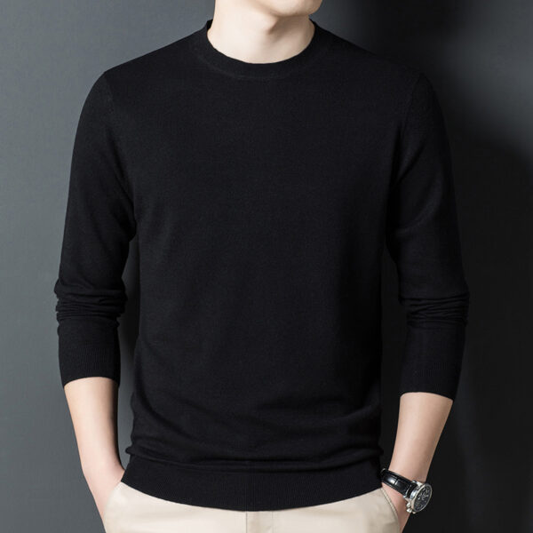 Men's Fashion Casual Pure Cashmere Knitted Bottoming Shirt - Image 4
