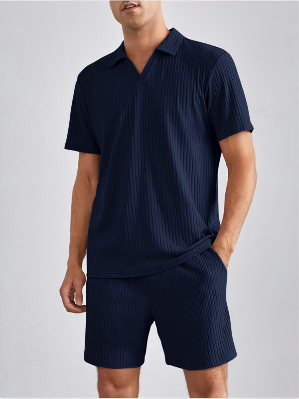 Fashion Casual Polo Short Sleeve Shirt Shorts Two-piece Set Men's Suit - Image 8