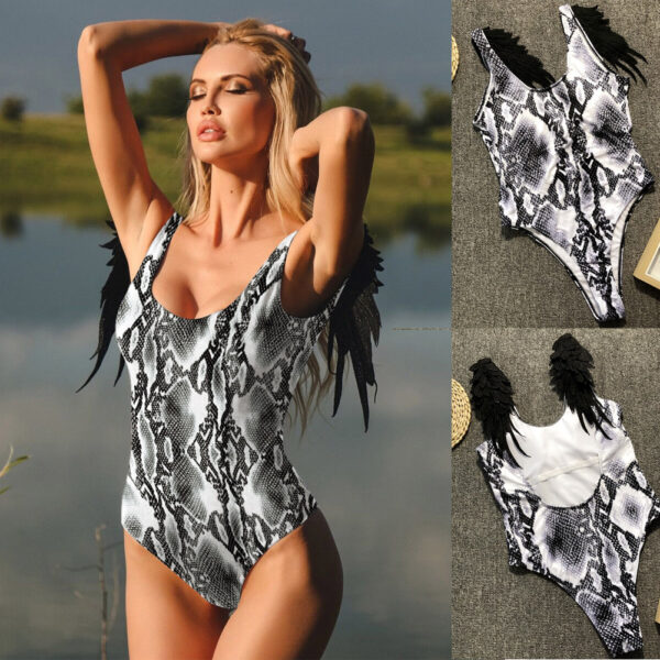 Solid Color Swimwear Women Swimsuit Bodysuit - Image 5
