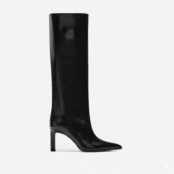 Leather High Heel Casual And Comfortable Pointed Toe Knight Boots - Image 4