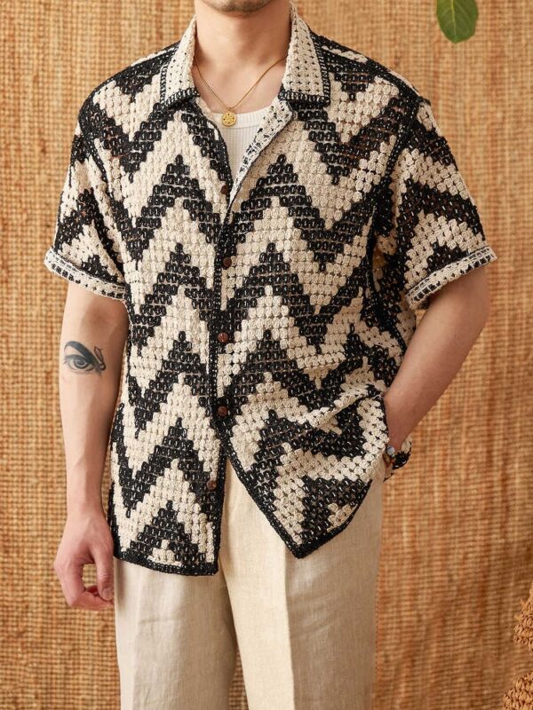 Beach Knitted Short-sleeved Cardigan Loose Casual Top - Image 2