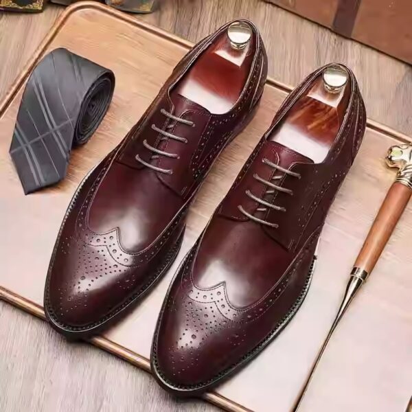 Men's British Pointed Toe Business Formal Wear Wedding Shoes - Image 4