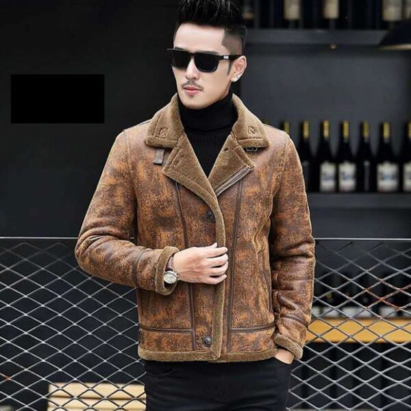Fashion Personality Fur Integrated Men's Short Coat - Image 7