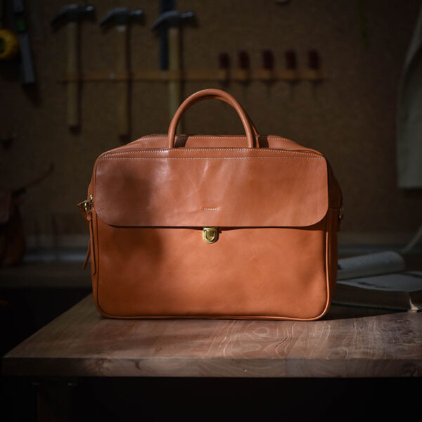 Street Vegetable Tanned Leather Men's Large Capacity Multi Compartment - Image 7