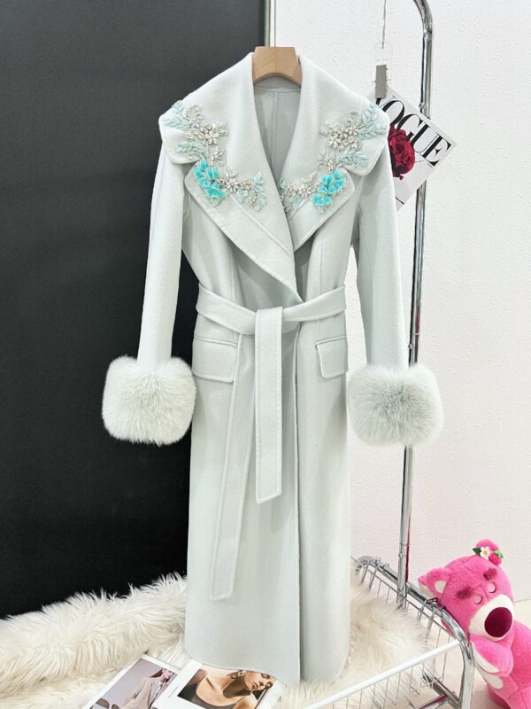 Autumn And Winter Cashmere Wool Reversible Woolen Coat Women's Long - Image 7
