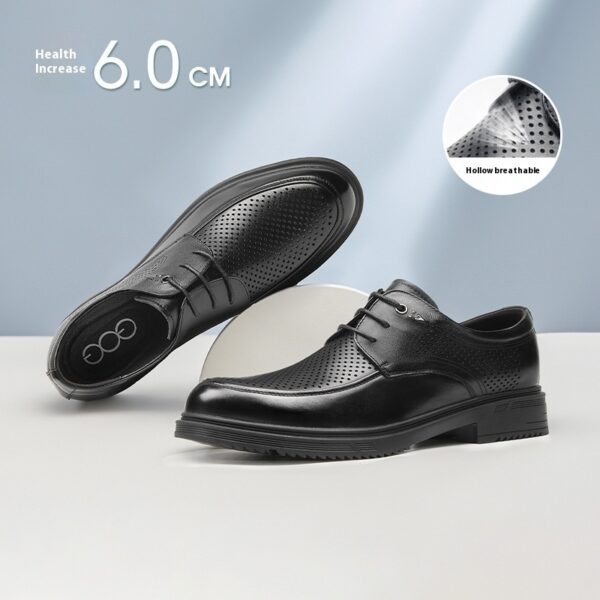 Height Increasing Insole 8cm Business Formal Wear Derby Shoes Genuine Leather Men's Shoes - Image 5
