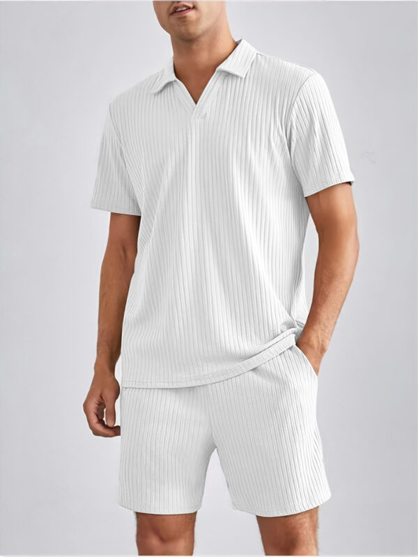 Fashion Casual Polo Short Sleeve Shirt Shorts Two-piece Set Men's Suit - Image 10