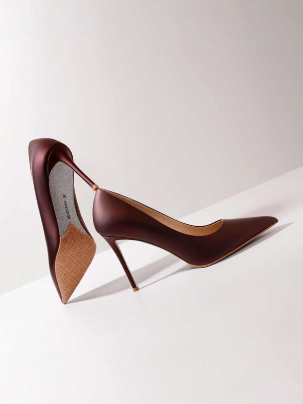 Pointed High Heels Women's Stiletto Heel Leather Pumps - Image 6