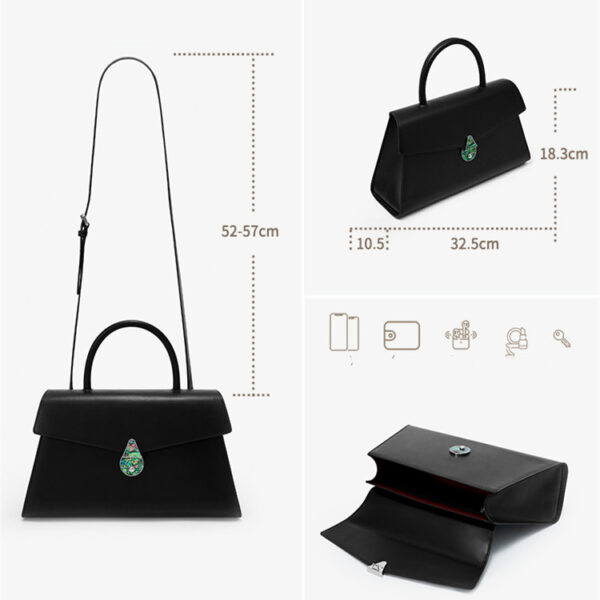 Women's Large Capacity Niche Leather Portable Shoulder Messenger Bag - Image 3