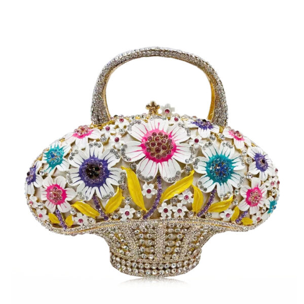 New Banquet Diamond Mini Women's Bag Flower Basket - Image 4