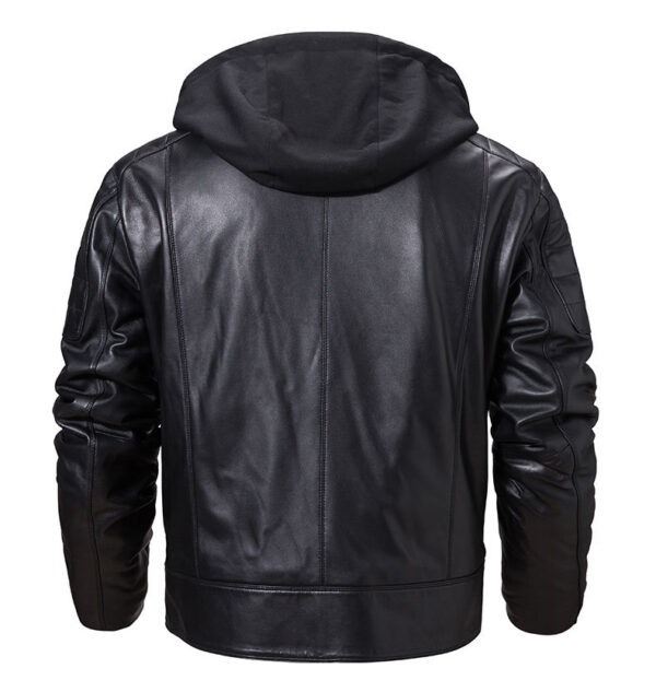 Leather Coat Trend Plus Cotton Hooded - Image 2