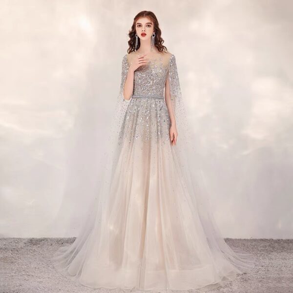 Bride Temperament Thin Long-sleeved Toast Dress - Image 3