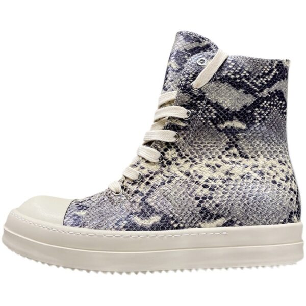 High-top Men's Leather Python Pattern Platform Niche Casual Sneakers - Image 3