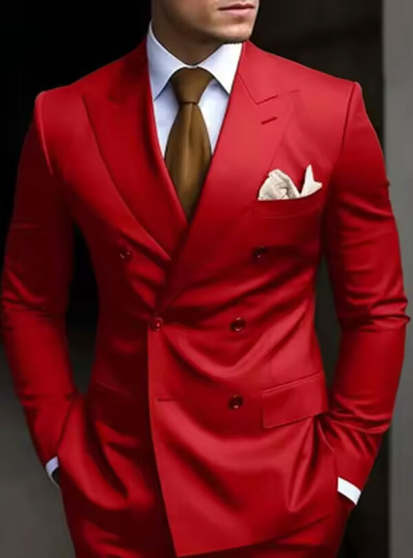 Men's Two-piece Suit Korean Style Slim Fit Business Best Man Casual Suit - Image 5