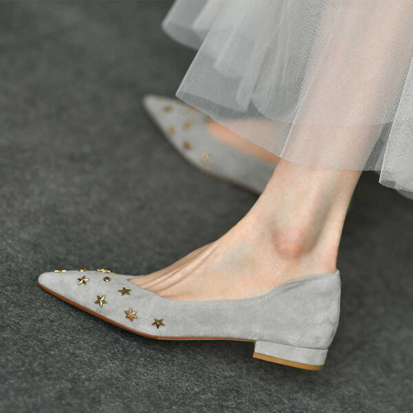 Frosted Low-cut Pointed-toe Shoes All-match Flat Low Heel Slip-on Pumps - Image 2