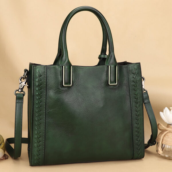 Women's First Layer Cowhide Handmade Hand-held Messenger Bag - Image 5