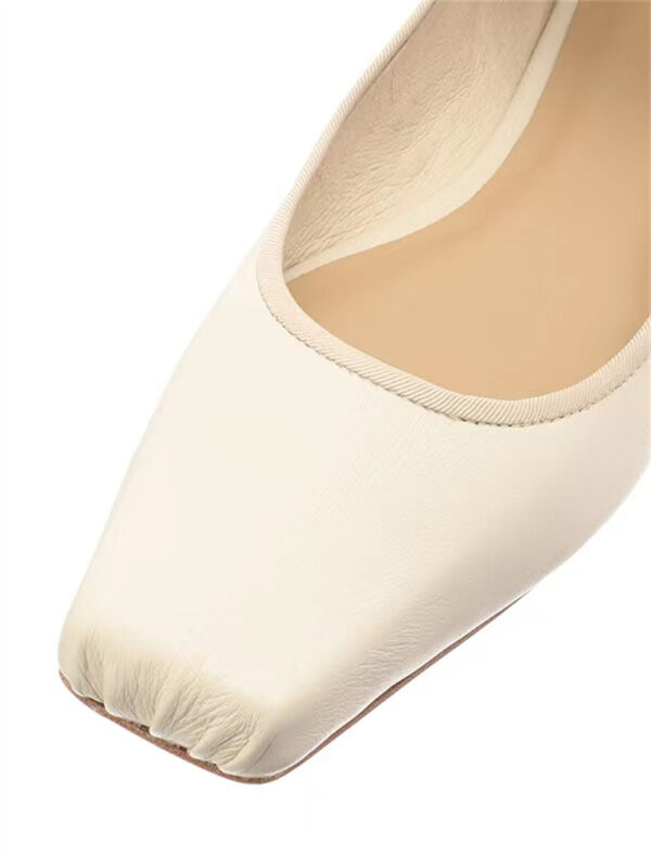 Women's Ballet Comfort Strap Leather Low Heel Pumps - Image 6