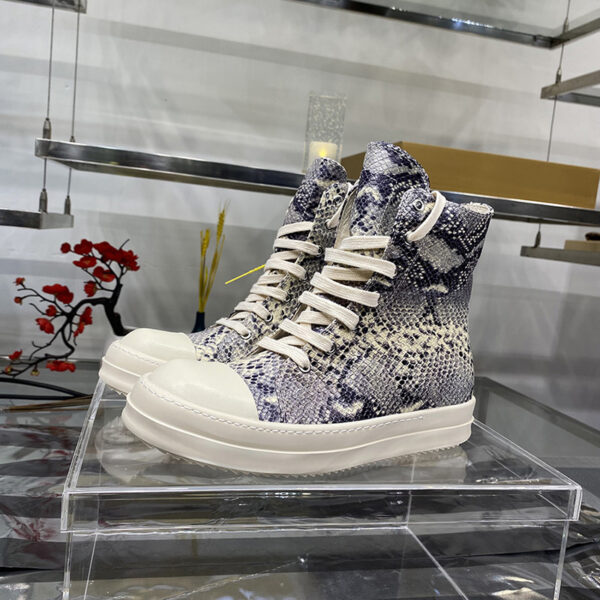 High-top Men's Leather Python Pattern Platform Niche Casual Sneakers - Image 5