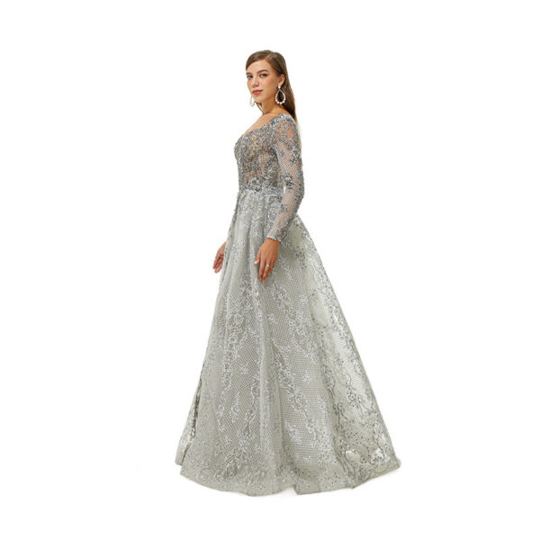 Niche Light Luxury Texture Lace Hollow Toast Evening Dress - Image 4