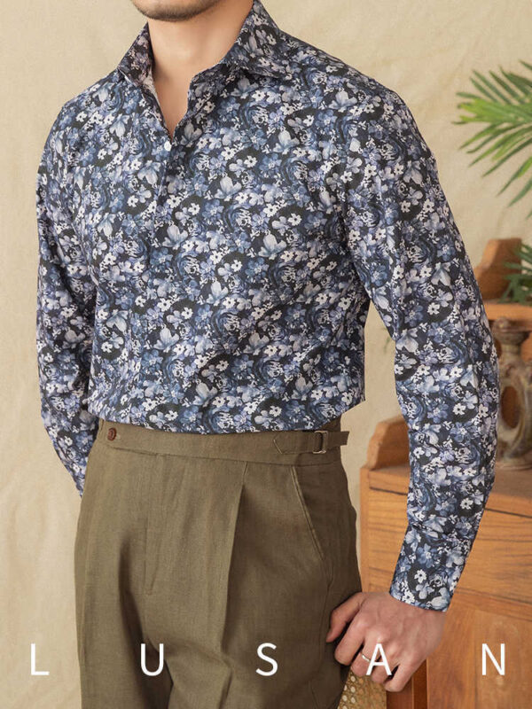 Fashion Printed Cotton Long Sleeve Shirt Spring And Summer Retro - Image 2