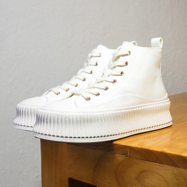 Ladies Thick-soled High-top Canvas Shoes - Image 4