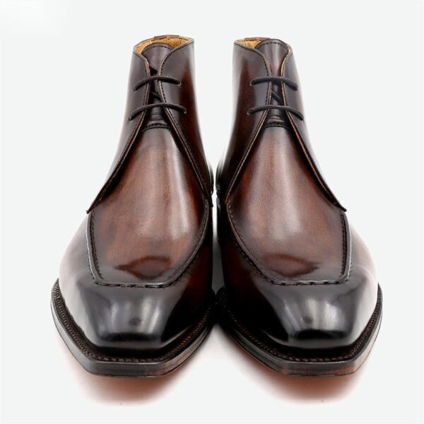 Handmade Men's Leather Boots With Cowhide Soles - Image 4