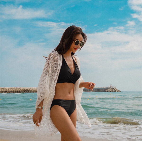 Swimsuit Women Fashion Sexy Slim Slimming Small Breasts Gather Beach Beach Bikini Swimwear - Image 6