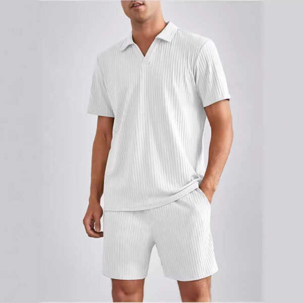 Fashion Casual Polo Short Sleeve Shirt Shorts Two-piece Set Men's Suit - Image 5