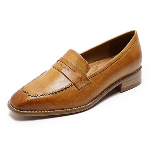 Retro English Style Small Leather Shoes Flat - Image 4