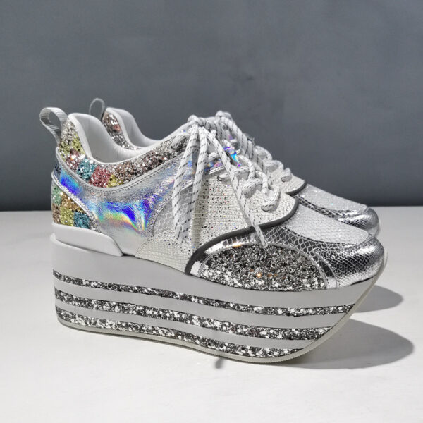 Genuine Leather Breathable Mesh Platform Shoes - Image 6