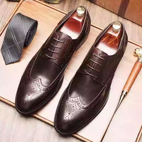 Men's British Pointed Toe Business Formal Wear Wedding Shoes - Image 5