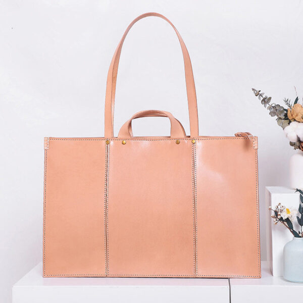 European And American Retro Handbags Vegetable Tanned Leather Large Capacity - Image 7