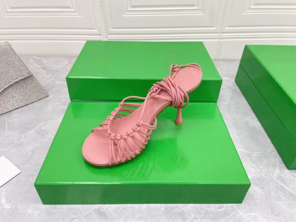 Ladies Stiletto Strap Sheepskin High Heel Sandals - Image 4
