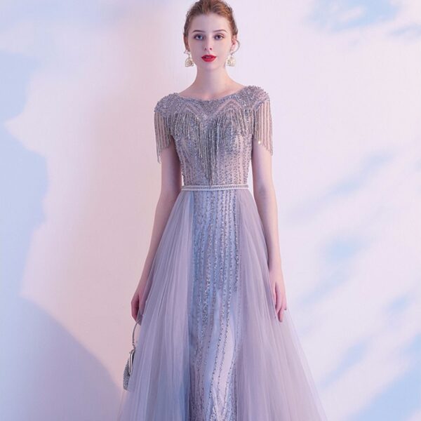 Heavy Banquet Luxury Temperament Celebrity Long Paragraph Fairy Gas Floating Yarn High Definition Party - Image 5