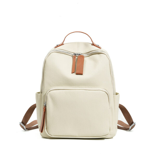 Large Capacity Portable Computer Lightweight Leather Niche Women's Backpack - Image 8