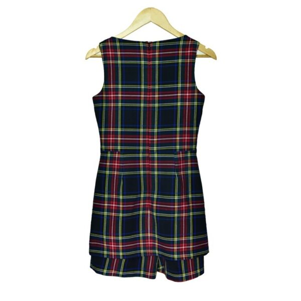 Autumn And Winter British Style Plaid V-neck Slim Fit Dress - Image 4