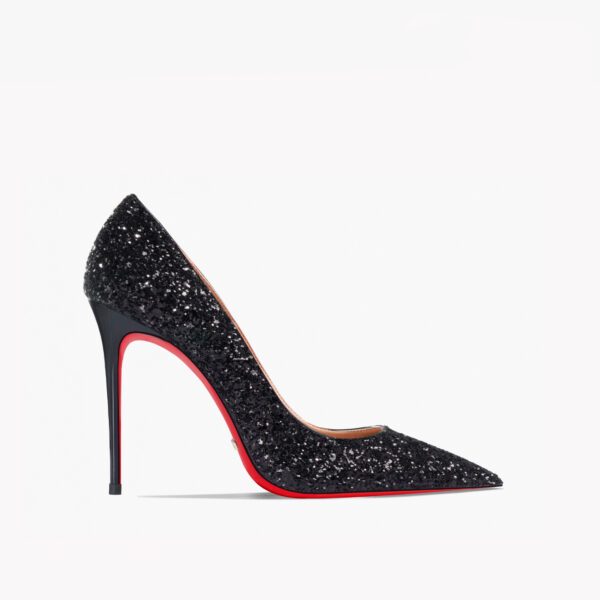 New 12cm Super Pointed High Heels Women's Black Silver Sequins - Image 2