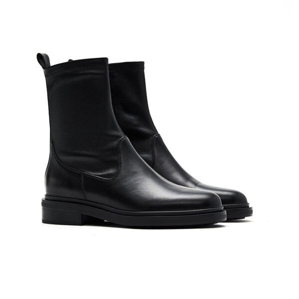 Sheepskin Ankle Boots Platform Block Heel Casual - Image 2